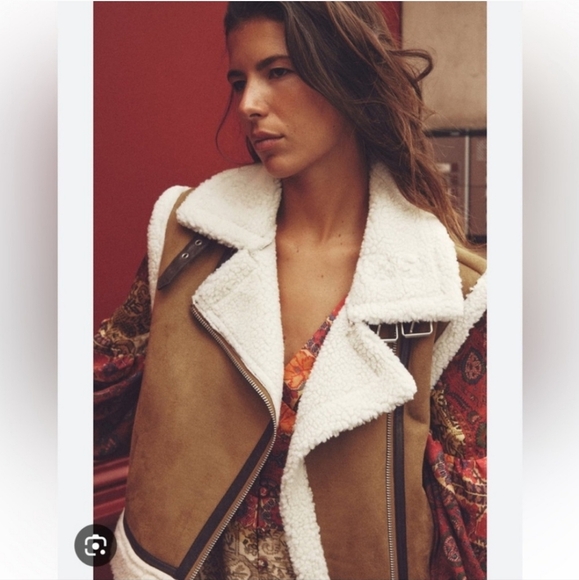 ZARA DOUBLE FACED FAUX FUR CROPPED VEST XS - Picture 12 of 15